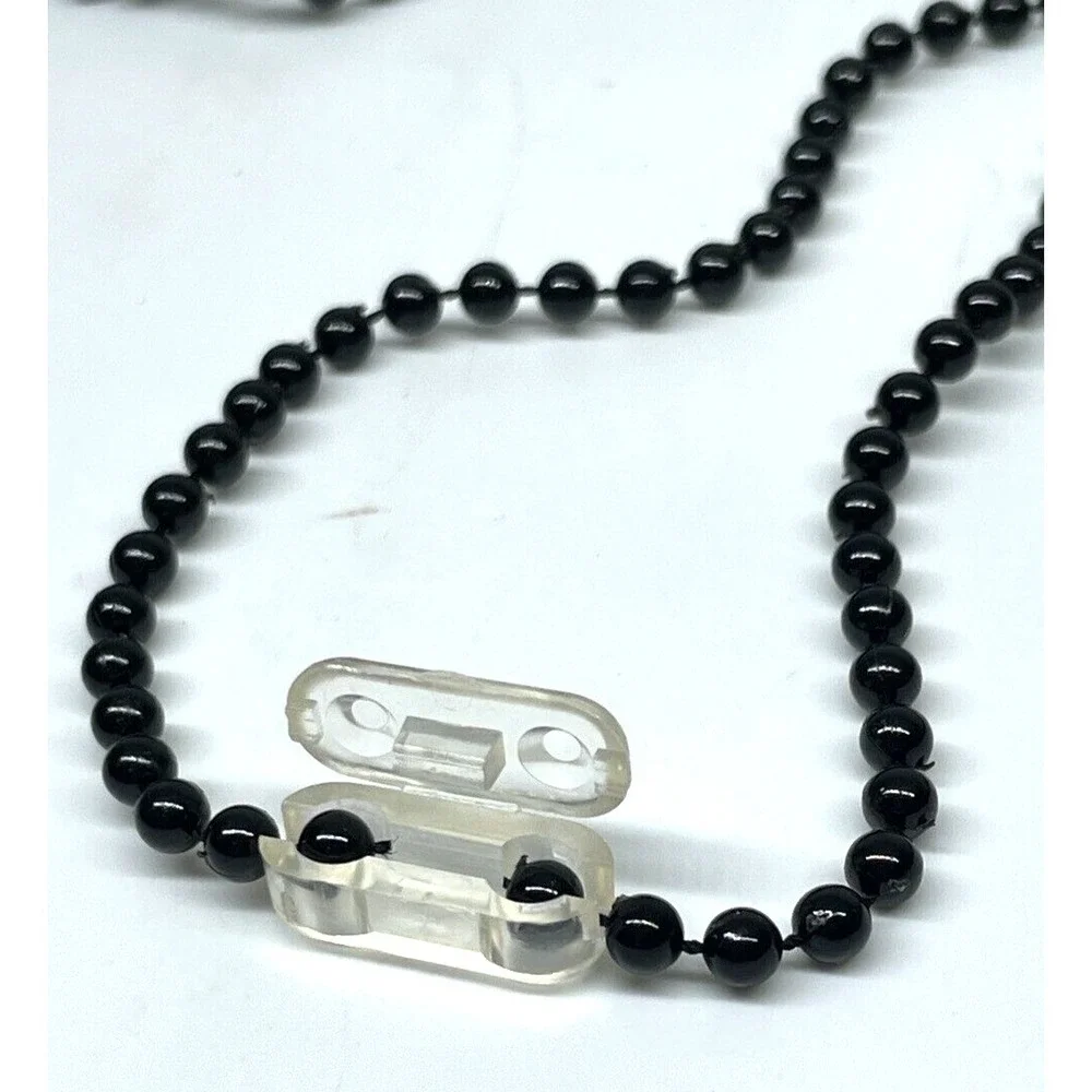 4mm Black Ball Bead Plastic Necklace Lanyard ID Badge‎ Holder 30